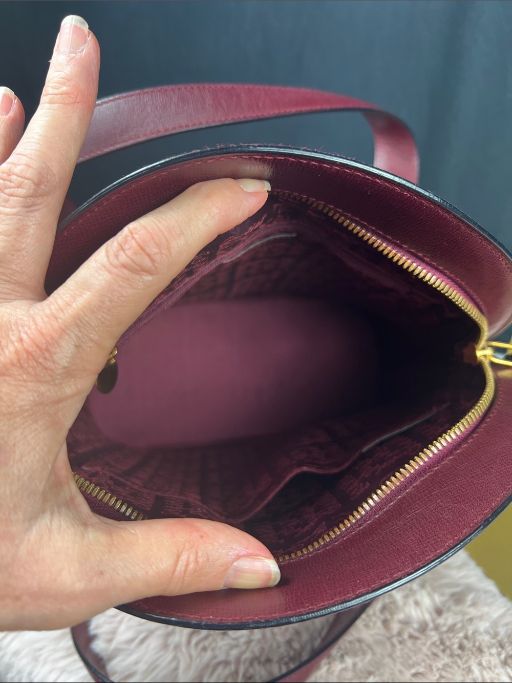 Cartier Must de Cartier Vintage Bordeaux North-South Domed Satchel EUC - Picture 7 of 12